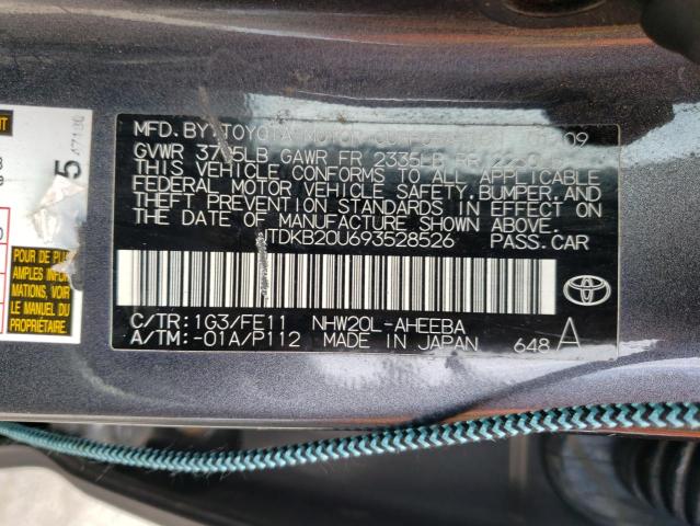 JTDKB20U693528526 Toyota Prius 2009. Фото: 9
