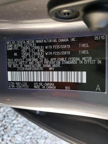2015 LEXUS RX 450H 2T2ZB1BA9FC004510
