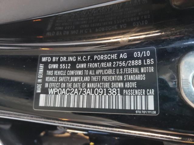 2010 PORSCHE PANAMERA T WP0AC2A73AL091381