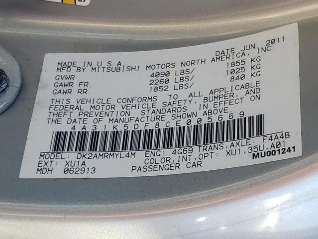 2012 MITSUBISHI ECLIPSE GS 4A31K5DF8CE005669