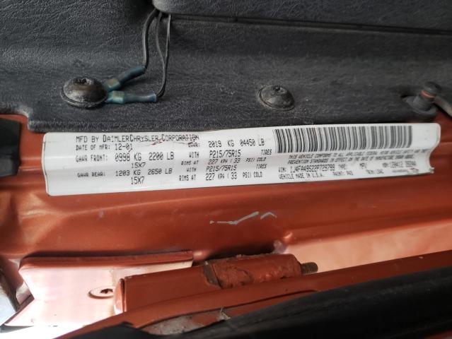 1J4FA49S22P729799 Jeep Wrangler / 2002. Фото: 9