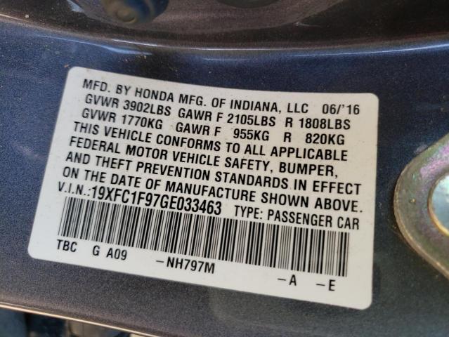 2016 HONDA CIVIC TOUR 19XFC1F97GE033463