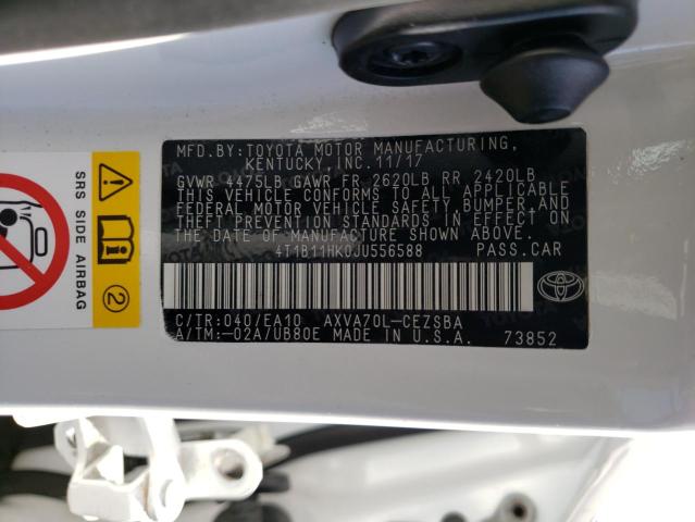 2018 TOYOTA CAMRY L/LE 4T1B11HK0JU556588