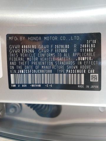 2018 HONDA CLARITY TO JHMZC5F39JC007380
