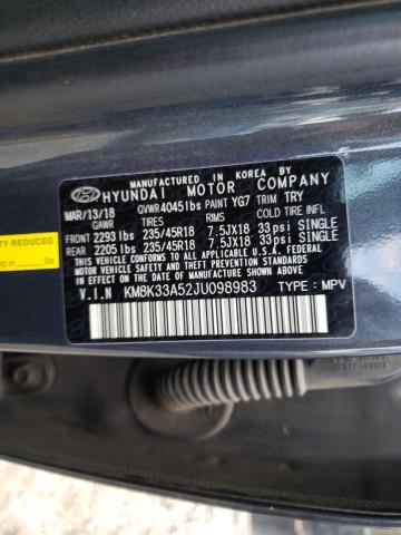 2018 HYUNDAI KONA LIMIT KM8K33A52JU098983