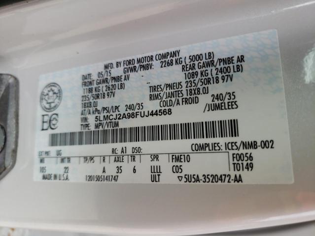 2015 LINCOLN MKC 5LMCJ2A98FUJ44568