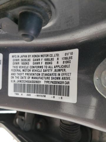 2010 HONDA INSIGHT LX JHMZE2H55AS028031