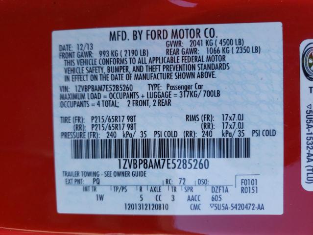 2014 FORD MUSTANG 1ZVBP8AM7E5285260