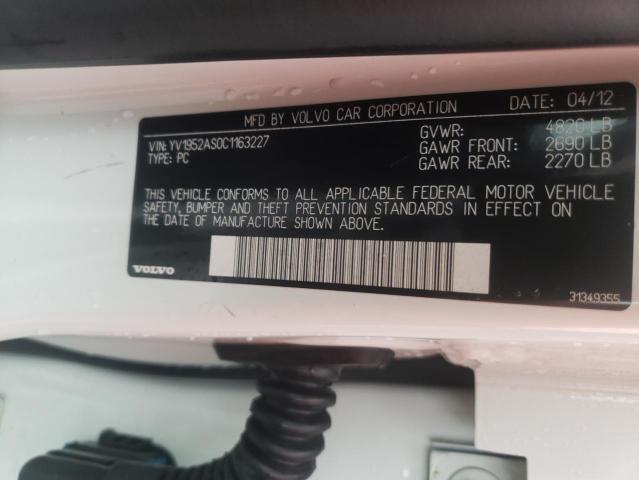 2012 VOLVO S80 3.2 YV1952AS0C1163227