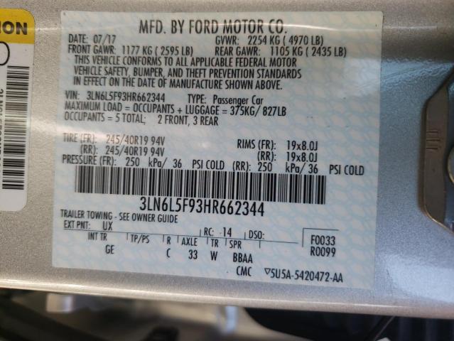2017 LINCOLN MKZ RESERV 3LN6L5F93HR662344