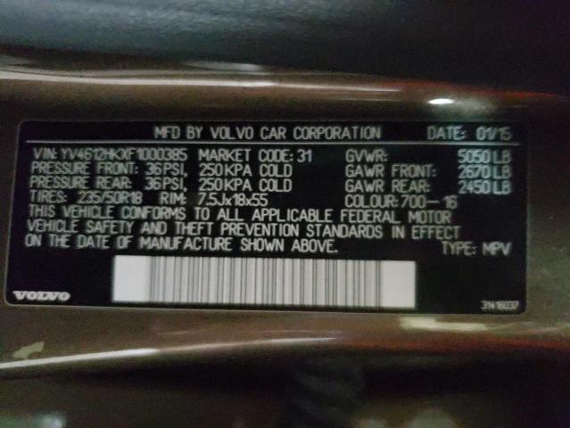 2015 VOLVO V60 CROSS YV4612HKXF1000385