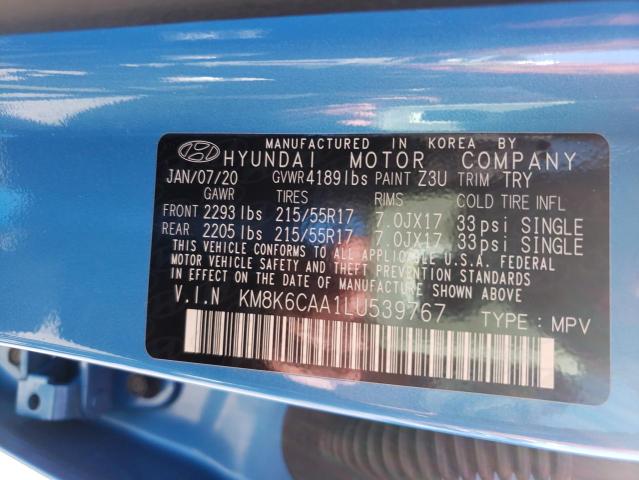 2020 HYUNDAI KONA SEL P KM8K6CAA1LU539767
