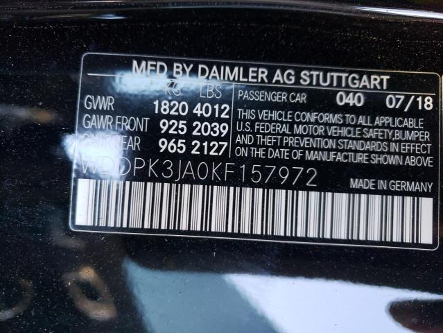 2019 MERCEDES-BENZ SLC 300 WDDPK3JA0KF157972