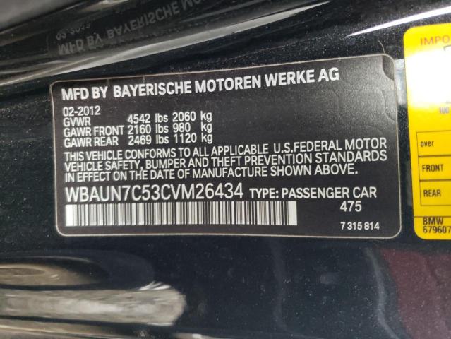 2012 BMW 135 I WBAUN7C53CVM26434