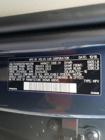 2019 VOLVO XC90 T5 MO YV4102CK5K1464358