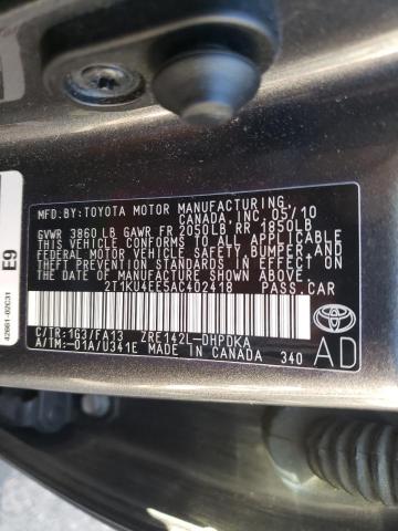 2010 TOYOTA COROLLA MA 2T1KU4EE5AC402418