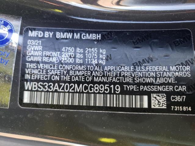 2021 BMW M4 COMPETI WBS33AZ02MCG89519