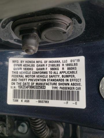 2019 HONDA INSIGHT TO 19XZE4F99KE025933