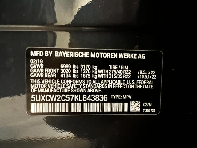 VIN 5UXCW2C57KLB43836 2019 BMW X7, Xdrive40I no.10