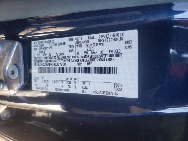 2015 LINCOLN MKC 5LMCJ1A9XFUJ37700