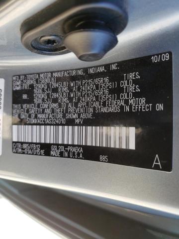 2010 TOYOTA SIENNA CE 5TDKK4CC1AS324010