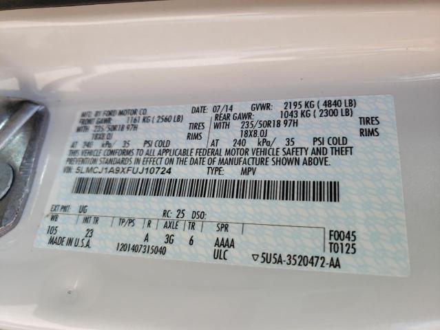 2015 LINCOLN MKC 5LMCJ1A9XFUJ10724