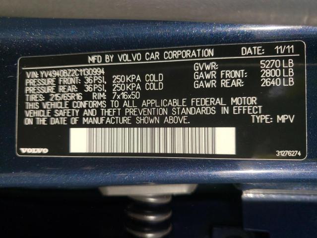 2012 VOLVO XC70 3.2 YV4940BZ2C1130994