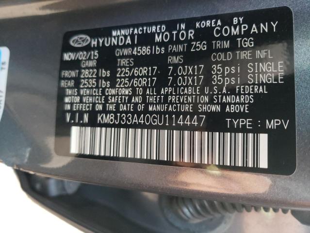 2016 HYUNDAI TUCSON KM8J33A40GU114447