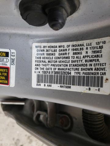 2011 HONDA CIVIC VP 19XFA1F38BE028394