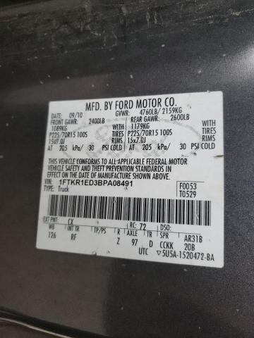 2011 FORD RANGER SUP 1FTKR1ED3BPA08491