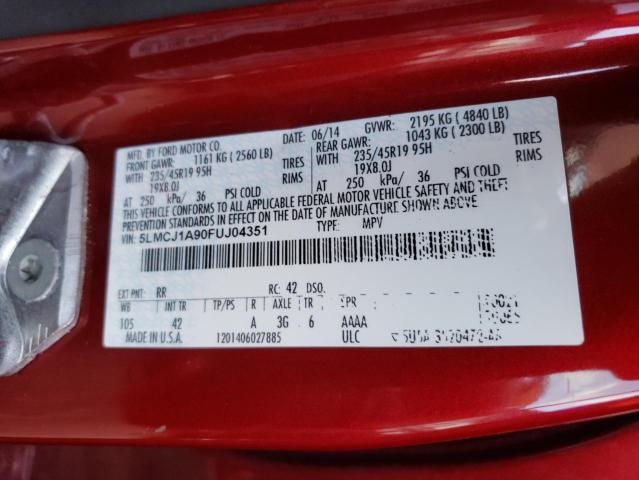 2015 LINCOLN MKC 5LMCJ1A90FUJ04351