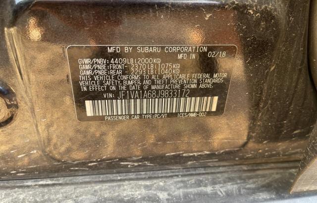 2018 SUBARU WRX JF1VA1A68J9833172