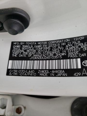 2010 TOYOTA PRIUS III JTDKN3DU2A5103515