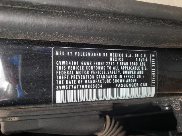 2017 VOLKSWAGEN BEETLE S/S 3VW517AT7HM805634