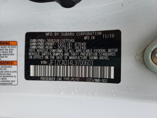 2020 SUBARU BRZ TS JF1ZCAD14L9700603
