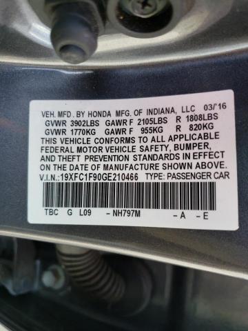 2016 HONDA CIVIC TOUR 19XFC1F90GE210466