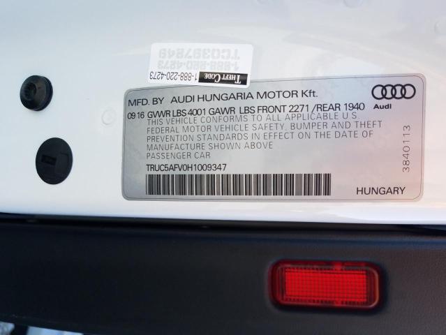 2017 AUDI TT TRUC5AFV0H1009347
