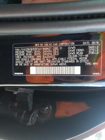 2019 VOLVO XC60 T6 MO LYVA22RK8KB197441