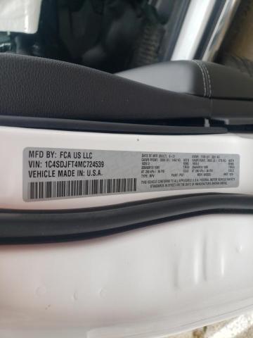 2021 DODGE DURANGO PU 1C4SDJFT4MC724539
