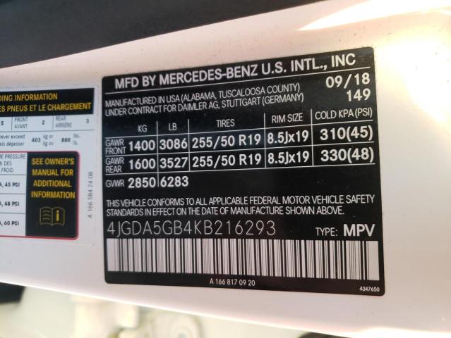 2019 MERCEDES-BENZ GLE 400 4M 4JGDA5GB4KB216293