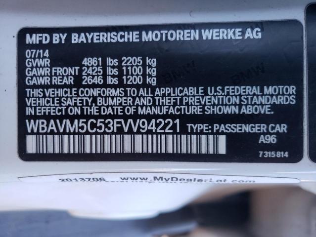 2015 BMW X1 XDRIVE3 WBAVM5C53FVV94221