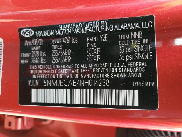 2022 HYUNDAI TUCSON LIM - 5NMJECAE7NH014258