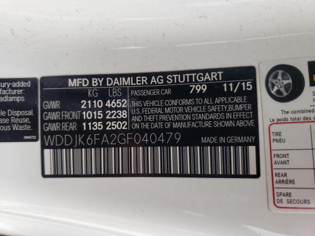 2016 MERCEDES-BENZ SL 400 WDDJK6FA2GF040479