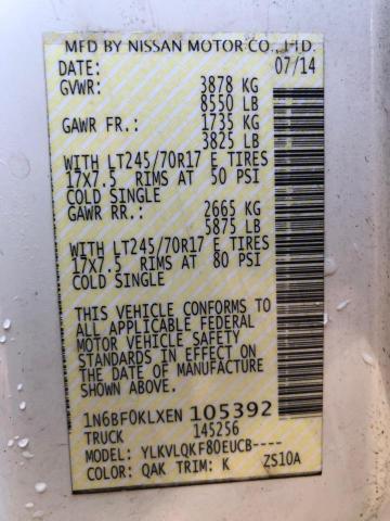 2014 NISSAN NV 1500 1N6BF0KLXEN105392