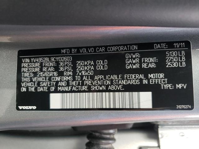 2012 VOLVO XC70 3.2 YV4952BL9C1132603