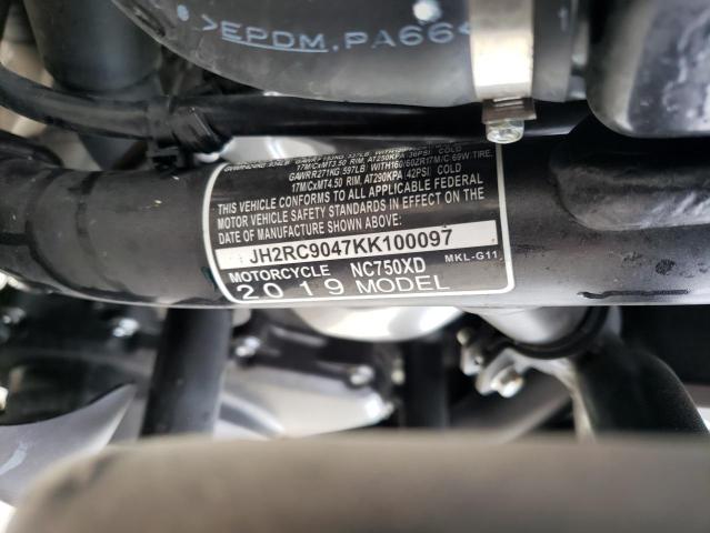 2019 HONDA NC750 XD JH2RC9047KK100097