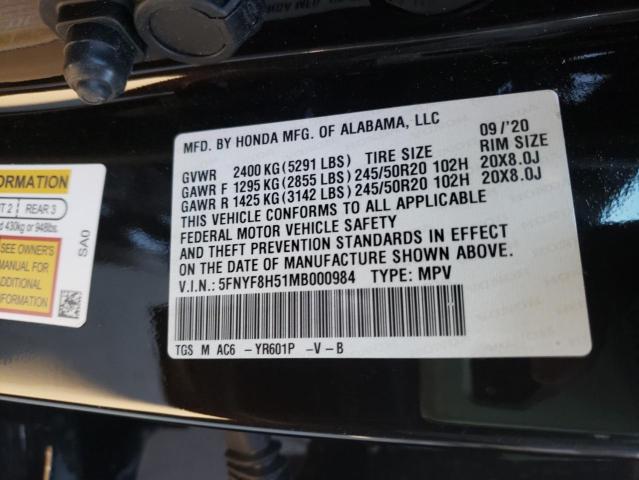 2021 HONDA PASSPORT E 5FNYF8H51MB000984