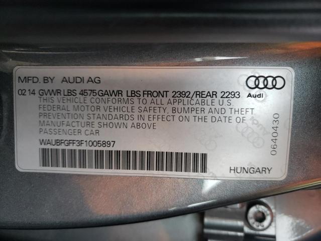 2015 AUDI S3 PREMIUM WAUBFGFF3F1005897