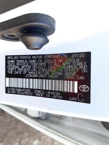 2021 TOYOTA PRIUS SPEC JTDKAMFU9M3129639