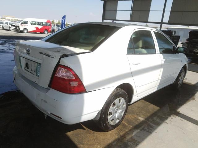 VIN: JTDBW23E250090558 Auction: COPART UAE Lot: 63073721 Location: DUBAI INDUSTRIAL CITY - DUBAI JTDBW23E250090558 TOYOTA COROLLA 2005 WHITE Photo 4